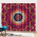 Pink Flower Kaleidoscope Print Pencil Pleat Curtains