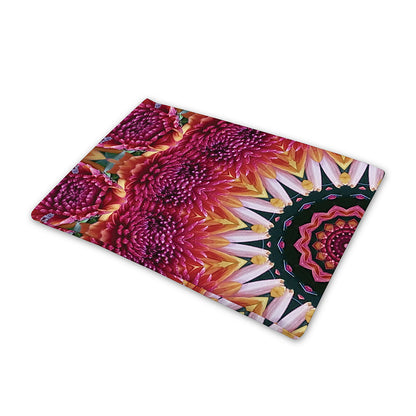 Pink Flower Kaleidoscope Print Pet Cooling Mat Cover
