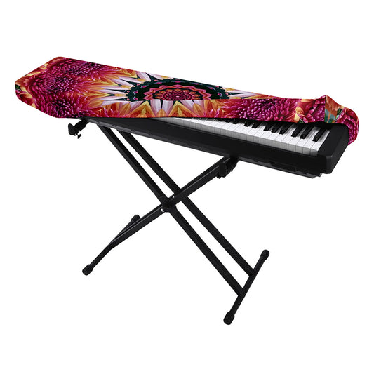 Pink Flower Kaleidoscope Print Piano Keyboard Cover