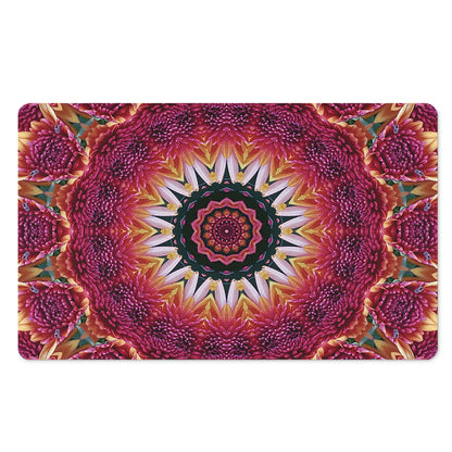 Pink Flower Kaleidoscope Print Polyester Doormat