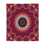 Pink Flower Kaleidoscope Print Polyester Shower Curtain