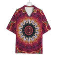 Pink Flower Kaleidoscope Print Rayon Hawaiian Shirt