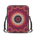 Pink Flower Kaleidoscope Print Rectangular Crossbody Bag