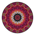 Pink Flower Kaleidoscope Print Round Floor Mat