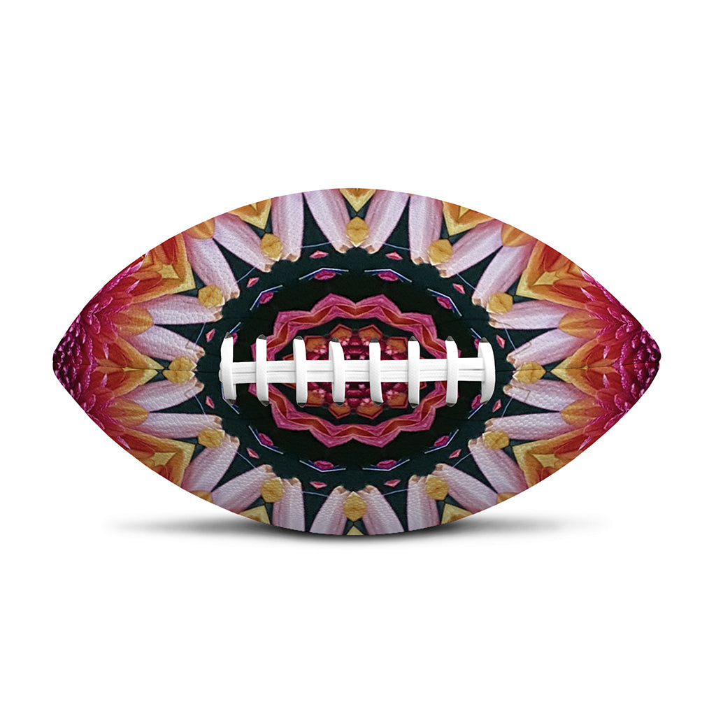 Pink Flower Kaleidoscope Print Rugby Ball