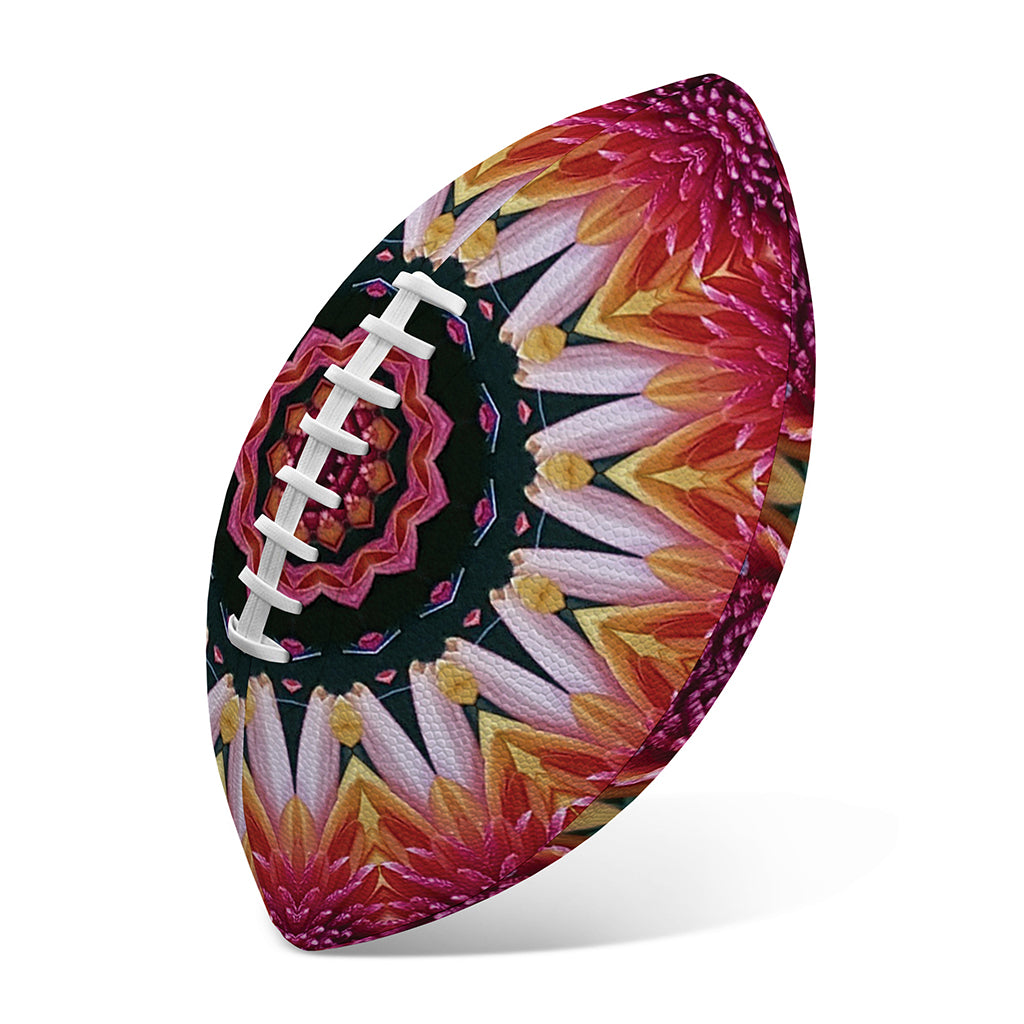 Pink Flower Kaleidoscope Print Rugby Ball