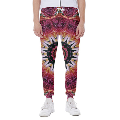 Pink Flower Kaleidoscope Print Scuba Joggers