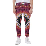 Pink Flower Kaleidoscope Print Scuba Joggers