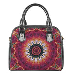 Pink Flower Kaleidoscope Print Shoulder Handbag