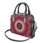 Pink Flower Kaleidoscope Print Shoulder Handbag