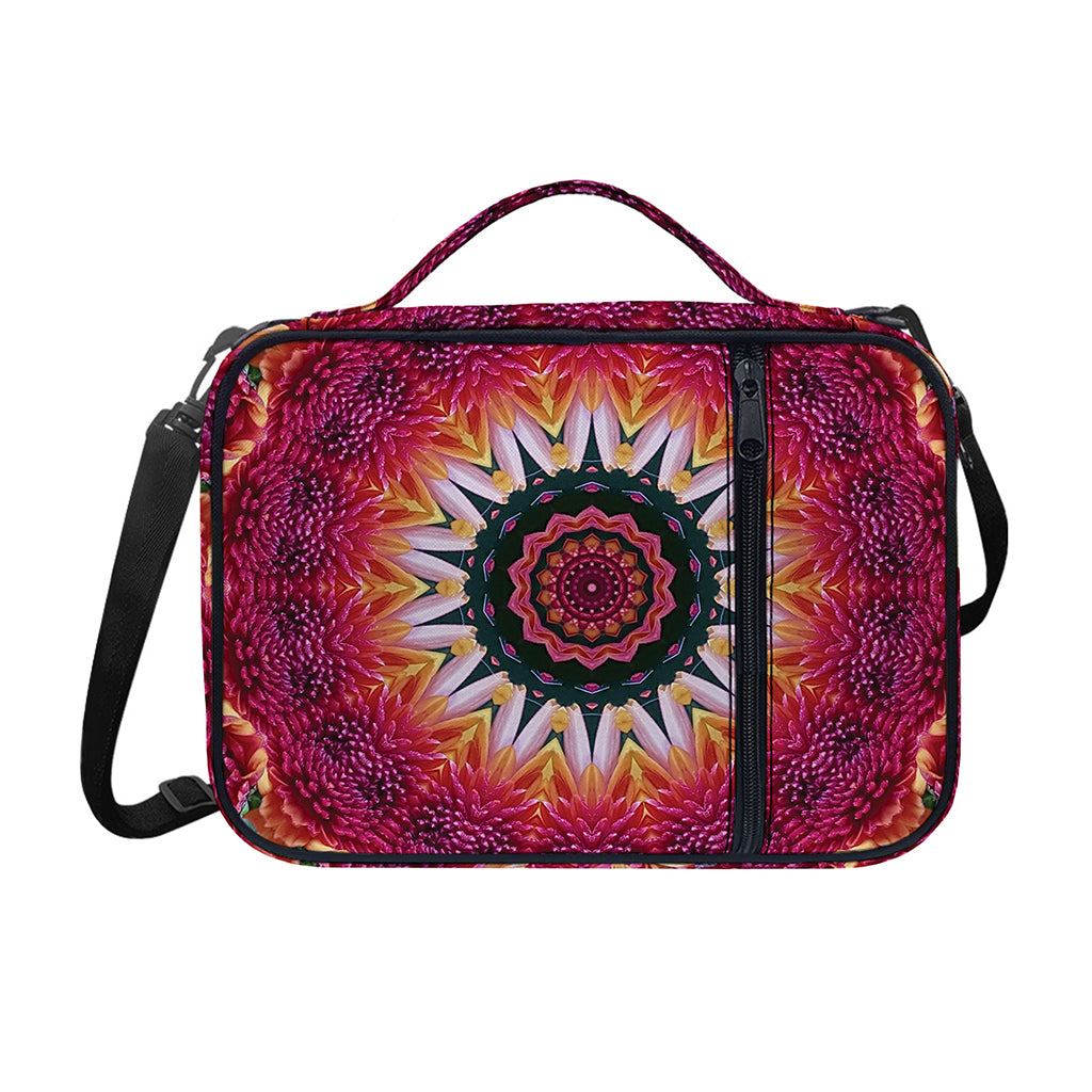 Pink Flower Kaleidoscope Print Shoulder Strap Bible Bag