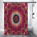 Pink Flower Kaleidoscope Print Shower Curtain