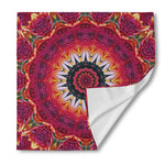 Pink Flower Kaleidoscope Print Silk Bandana