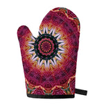 Pink Flower Kaleidoscope Print Single Oven Mitt