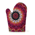 Pink Flower Kaleidoscope Print Single Oven Mitt