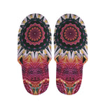 Pink Flower Kaleidoscope Print Slippers