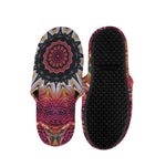 Pink Flower Kaleidoscope Print Slippers