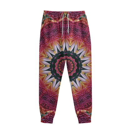 Pink Flower Kaleidoscope Print Sweatpants