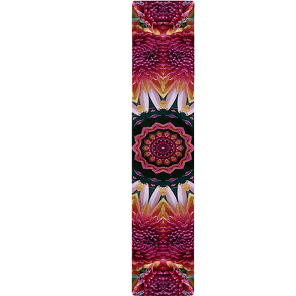 Pink Flower Kaleidoscope Print Table Runner