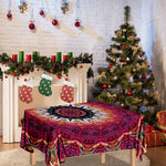 Pink Flower Kaleidoscope Print Tablecloth