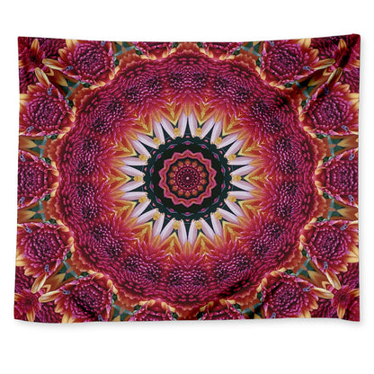 Pink Flower Kaleidoscope Print Tapestry