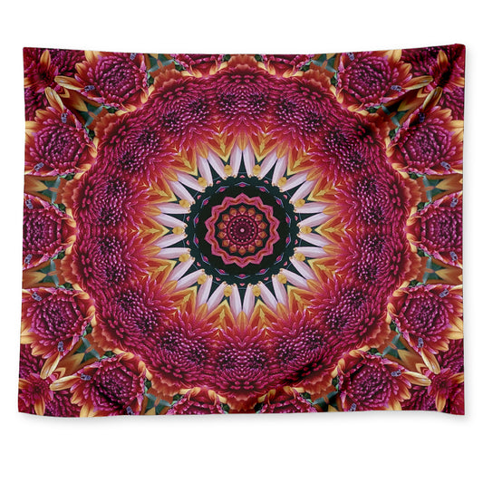 Pink Flower Kaleidoscope Print Tapestry