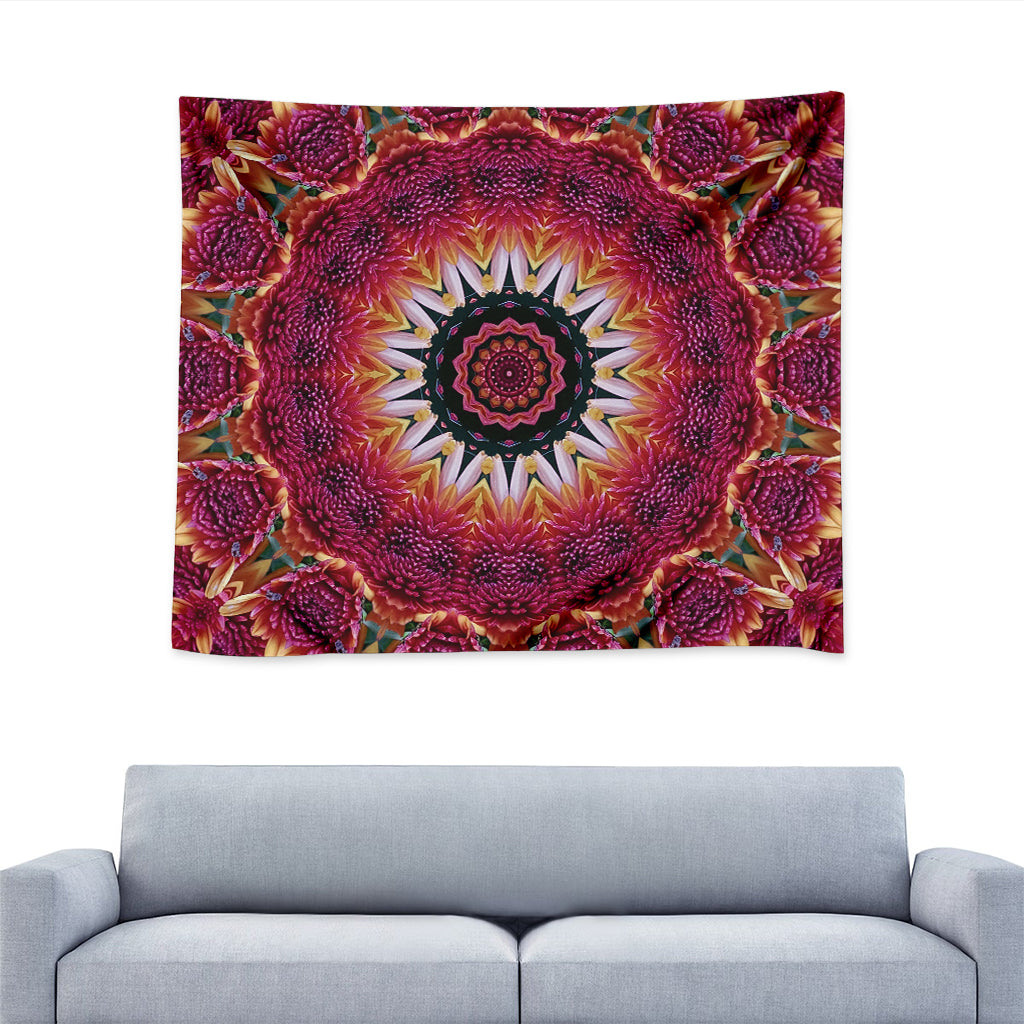 Pink Flower Kaleidoscope Print Tapestry