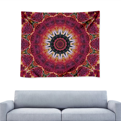 Pink Flower Kaleidoscope Print Tapestry