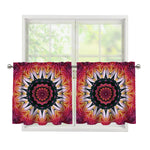 Pink Flower Kaleidoscope Print Tier Curtains