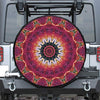 Pink Flower Kaleidoscope Print Tire Cover