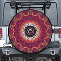 Pink Flower Kaleidoscope Print Tire Cover With Camera Hole