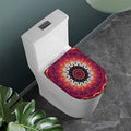 Pink Flower Kaleidoscope Print Toilet Lid Cover