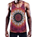 Pink Flower Kaleidoscope Print Training Tank Top