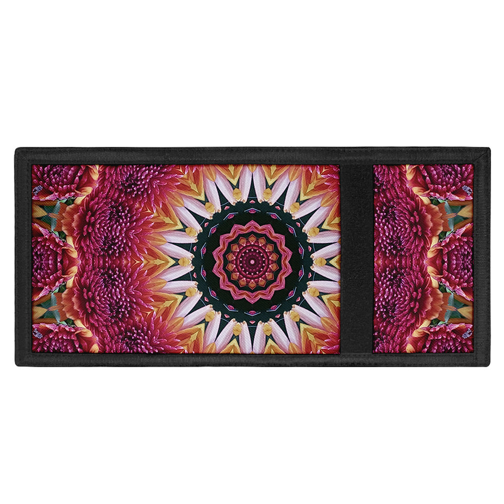 Pink Flower Kaleidoscope Print Trifold Wallet