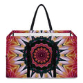 Pink Flower Kaleidoscope Print Utility Tote Bag