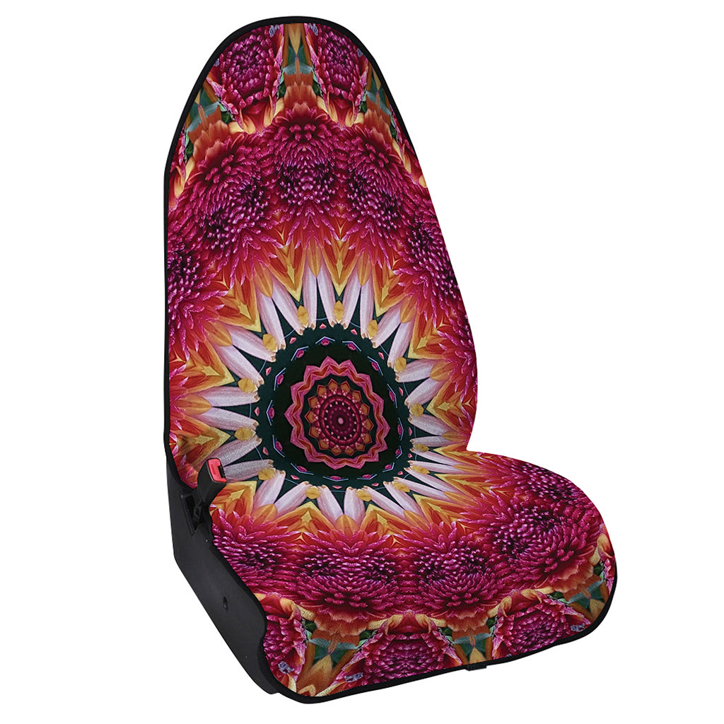 Pink Flower Kaleidoscope Print Waterproof Car Seat Cover