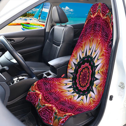 Pink Flower Kaleidoscope Print Waterproof Car Seat Cover