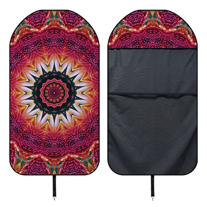 Pink Flower Kaleidoscope Print Waterproof Car Seat Cover