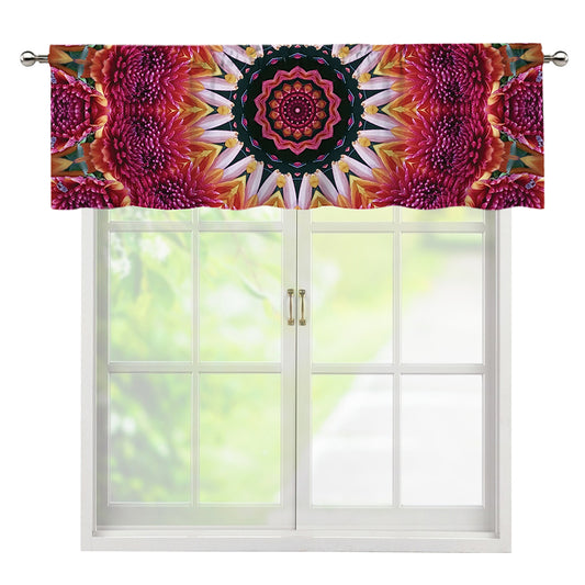 Pink Flower Kaleidoscope Print Window Valance