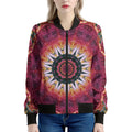 Pink Flower Kaleidoscope Print Women's Bomber Jacket