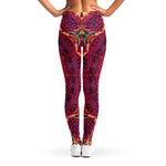Pink Flower Kaleidoscope Print Women's Leggings