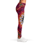 Pink Flower Kaleidoscope Print Women's Leggings