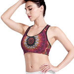 Pink Flower Kaleidoscope Print Women's Sports Bra