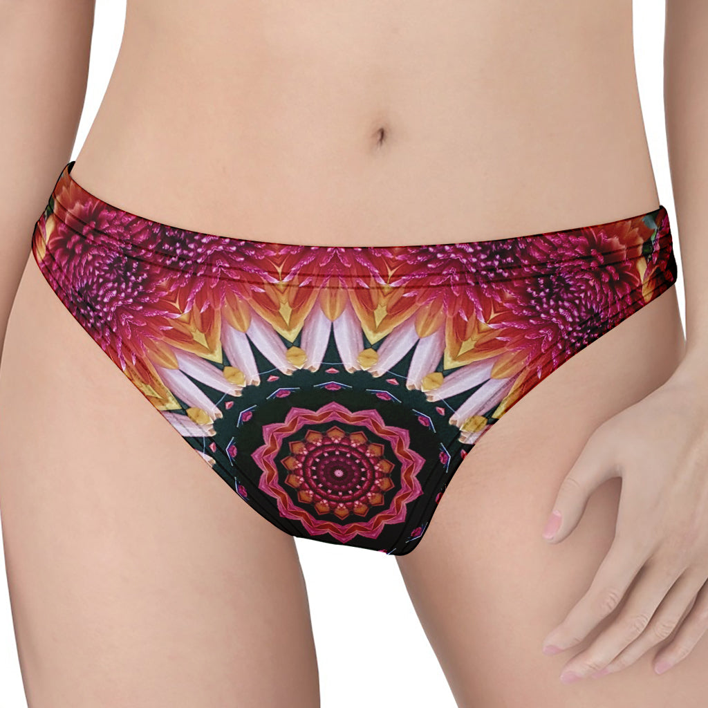 Pink Flower Kaleidoscope Print Women's Thong