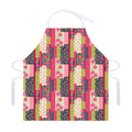 Pink Flower Patchwork Pattern Print Adjustable Apron