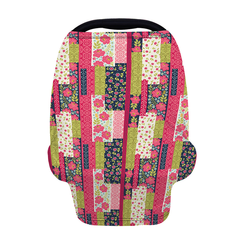 Pink Flower Patchwork Pattern Print Baby Seat Cover