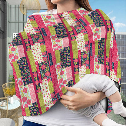 Pink Flower Patchwork Pattern Print Baby Seat Cover