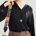 Pink Flower Patchwork Pattern Print Bag Strap