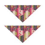 Pink Flower Patchwork Pattern Print Dog Bandana