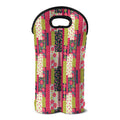 Pink Flower Patchwork Pattern Print Double Neoprene Wine Tote